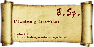 Blumberg Szofron névjegykártya